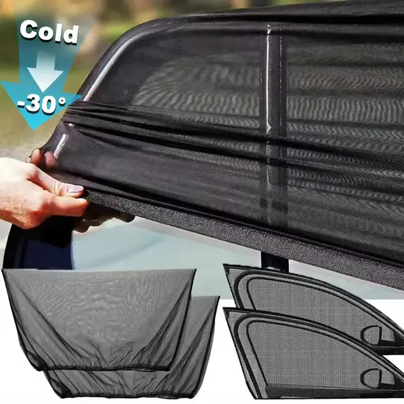Pare-soleil Universel pour Voiture, 4 Pièces, Protection UV et Moustiques