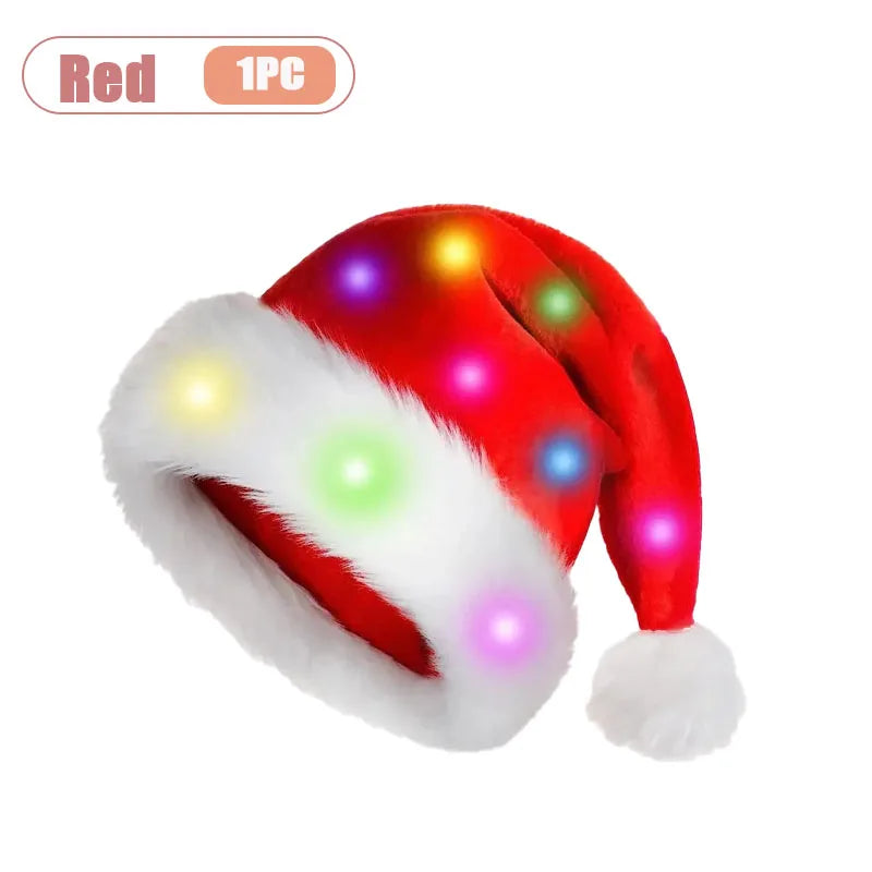 Bonnet de Père de Noël Lumineux à LED