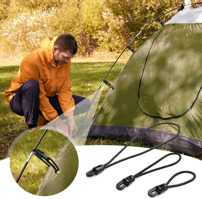 Lot de 30 Cordes Élastiques avec Crochets – Attaches Multifonctions Haute Élasticité – Camping, Bagages, Vélo & Voiture