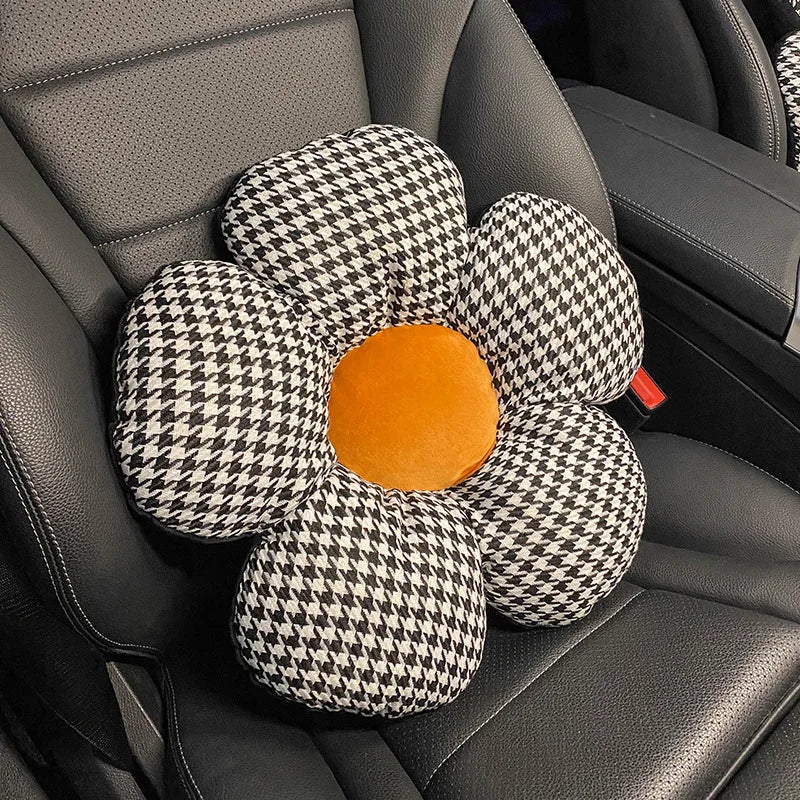 2x Oreillers de Voiture à Fleurs - Tête & Lombaires