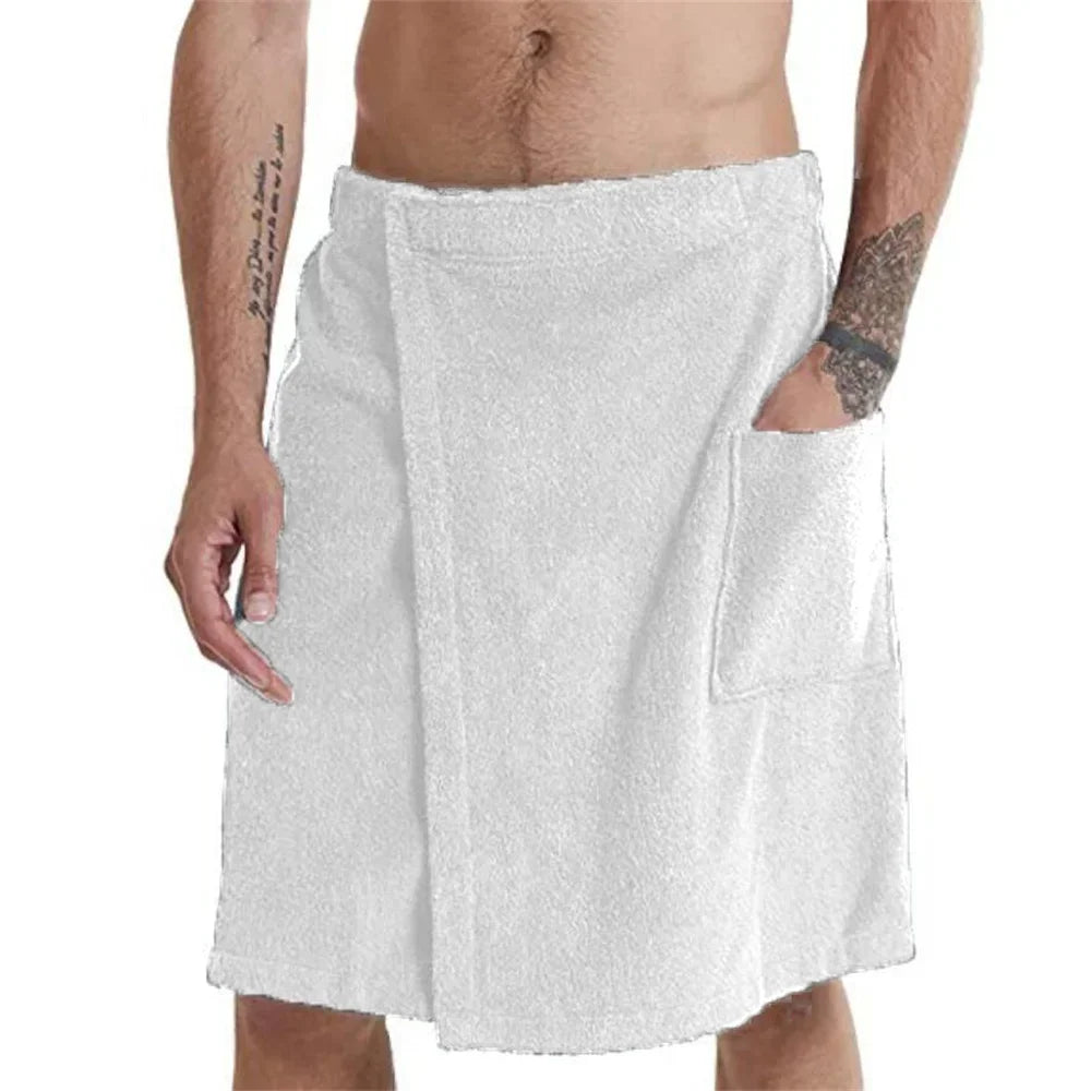 Serviette de taille à scratch en microfibre absorbante avec poche