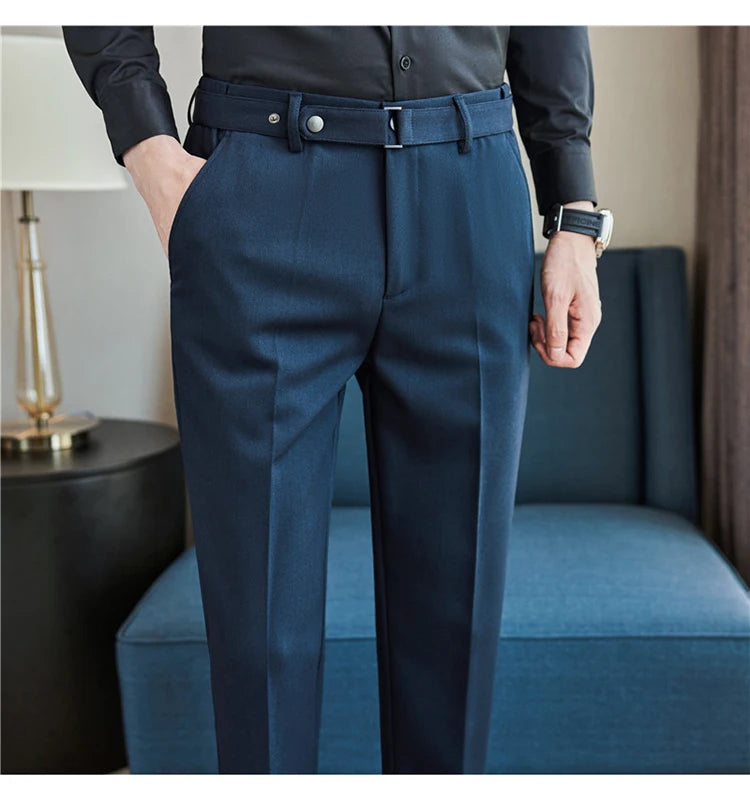 Pantalon tailleur ceinture à boucle pour Homme