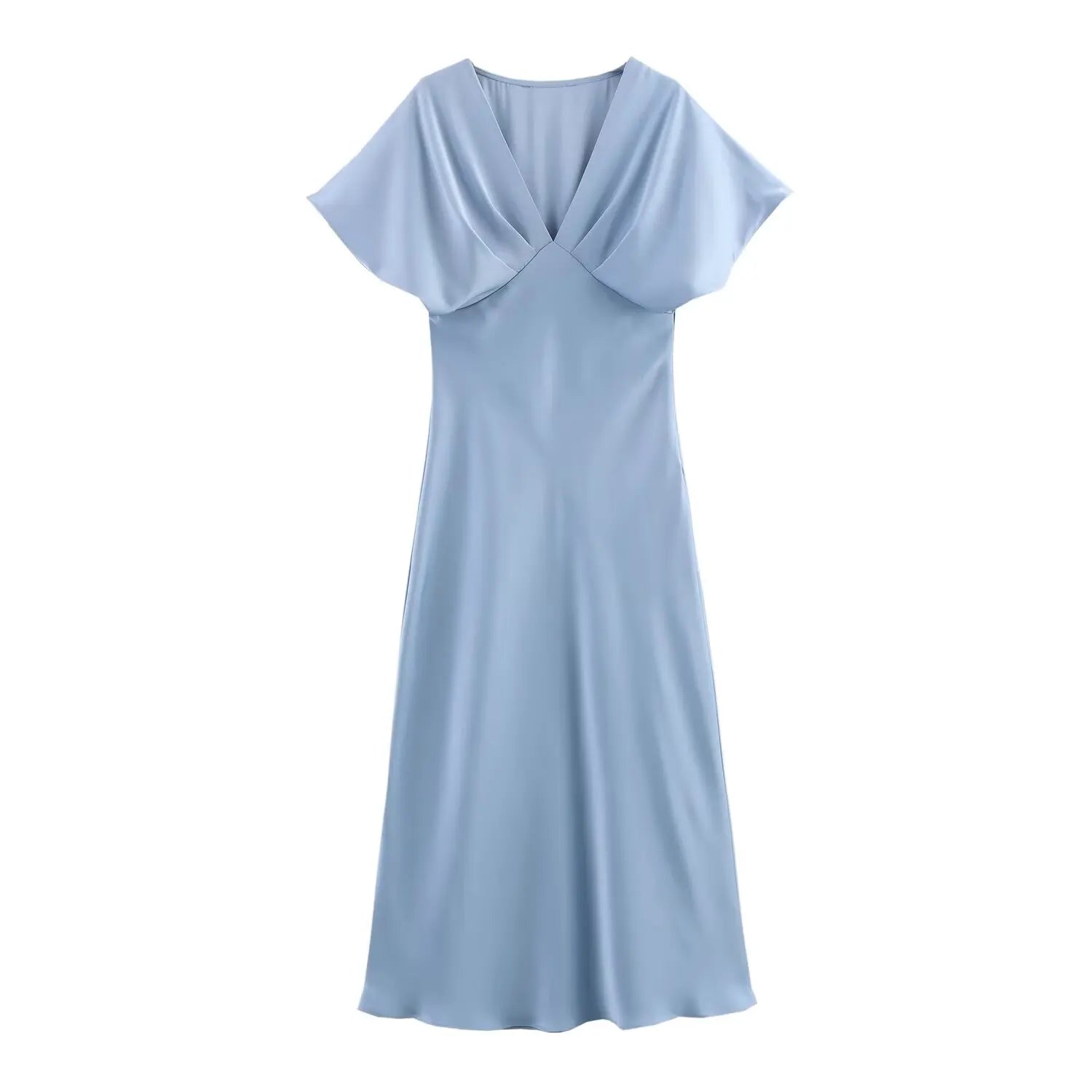 Robe élégante à Col V en Satin