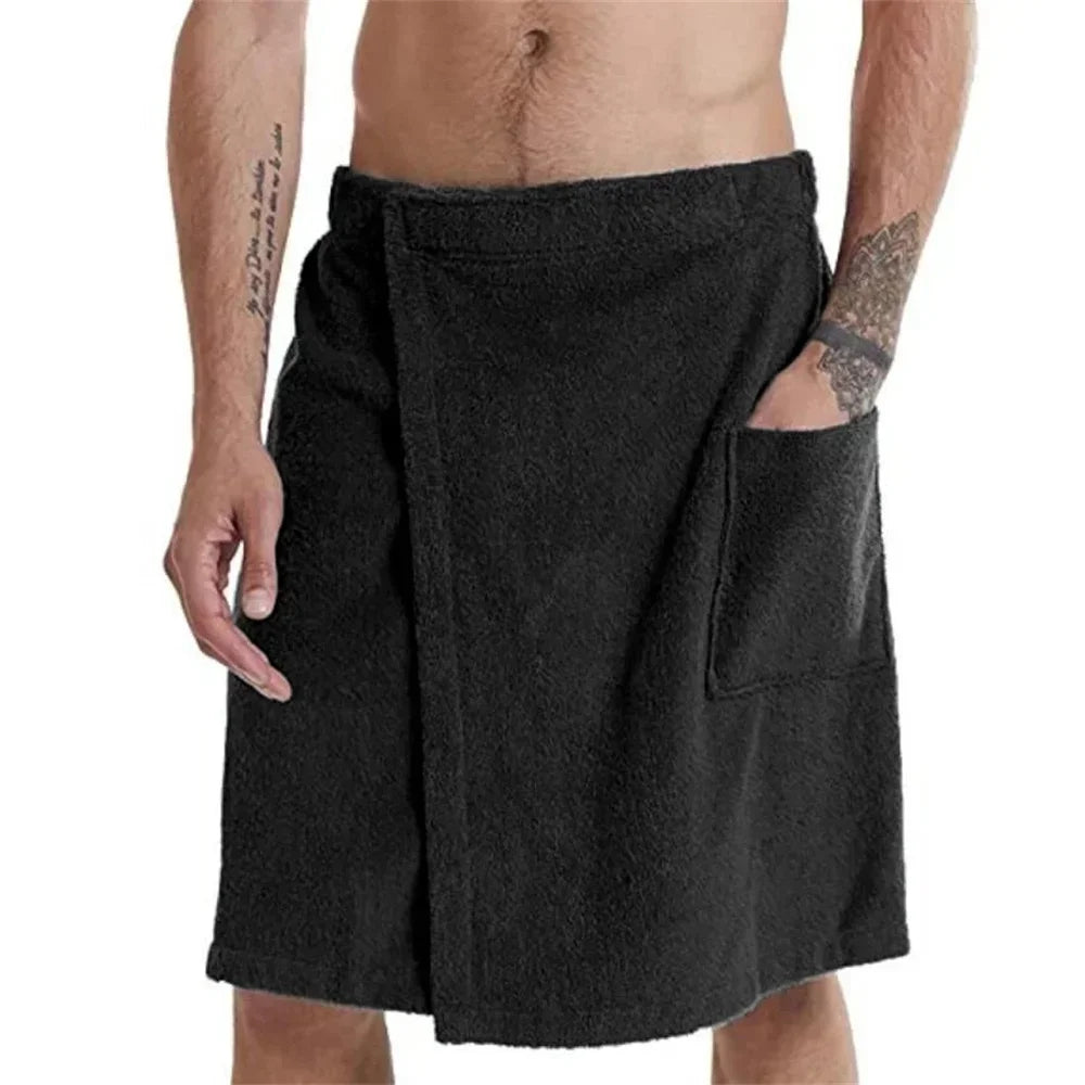 Serviette de taille à scratch en microfibre absorbante avec poche