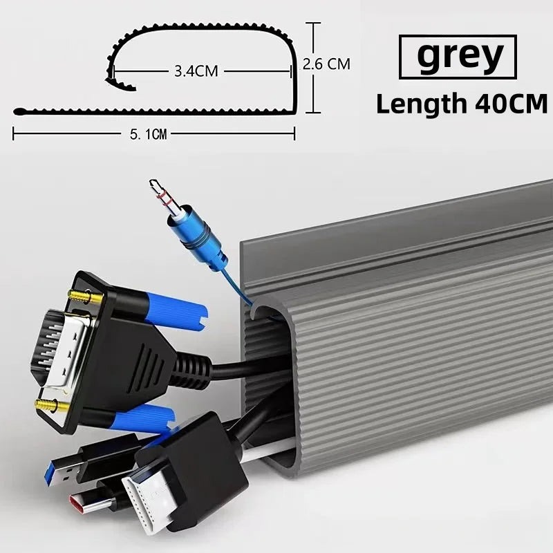 Cache-Câble en PVC Auto-Adhésif pour Fil d'Alimentation - 40CM