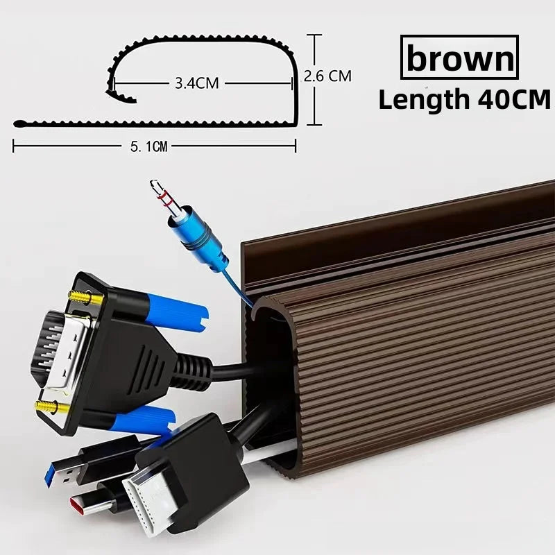 Cache-Câble en PVC Auto-Adhésif pour Fil d'Alimentation - 40CM