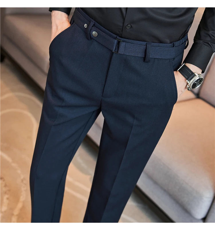 Pantalon tailleur ceinture à boucle pour Homme