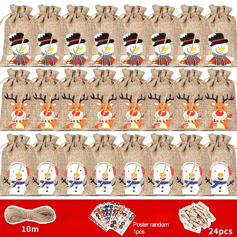 Kit DIY Calendrier de l'Avent - 24 Pochons à remplir soi-même