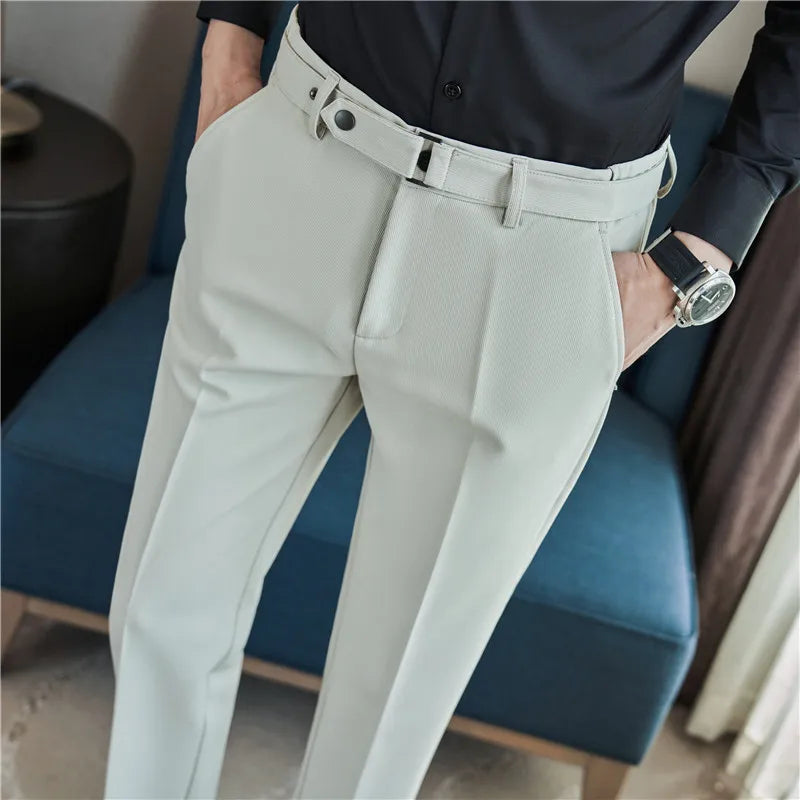 Pantalon tailleur ceinture à boucle pour Homme