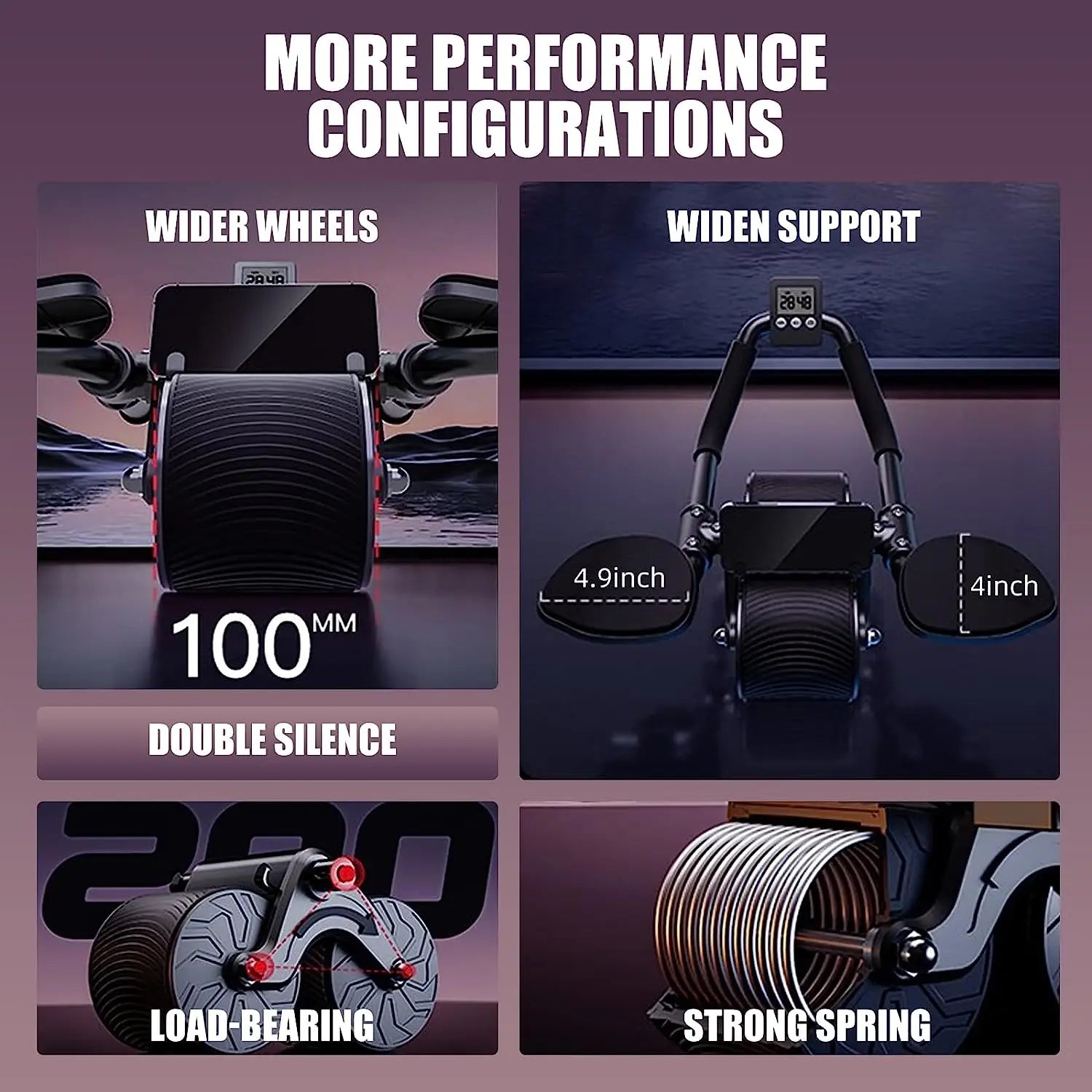 Roue abdominale à rebond automatique avec compteur d'affichage