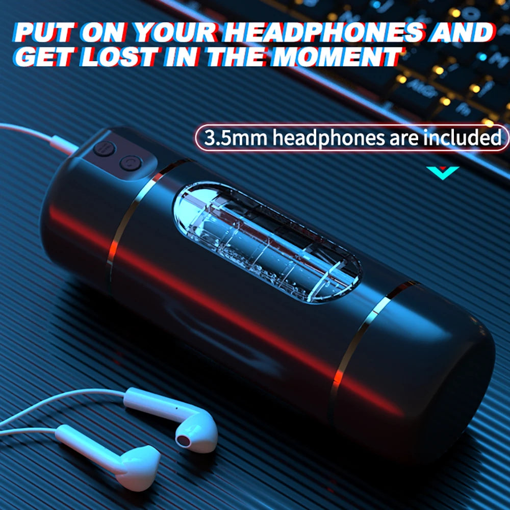 COOL CUP - Masturbateur à 10 vibrations, compression & Système vocal