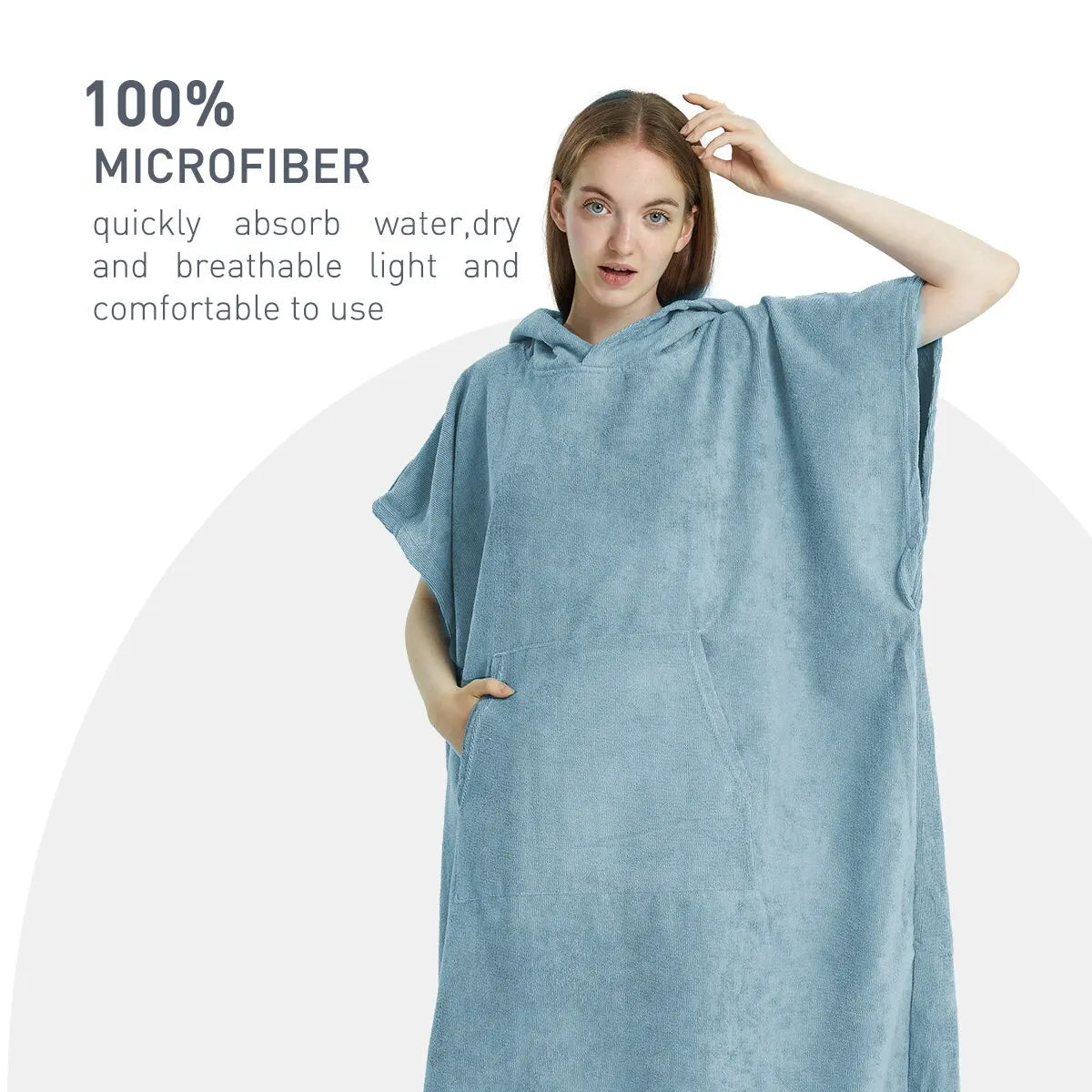 Poncho Serviette Microfibre à Séchage Rapide & Capuche