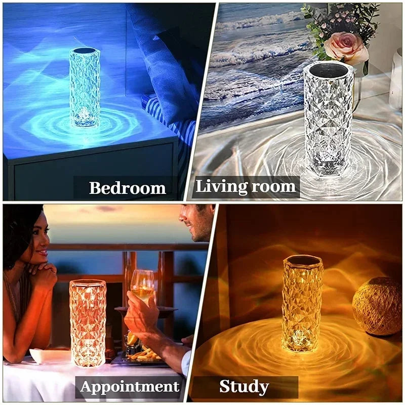 Lampe Cristal Tactile RGB 16 Couleurs