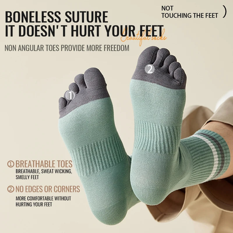 5 paires de Chaussettes Longues à 5 Doigts – Anti-Odeur & Anti-Frottement