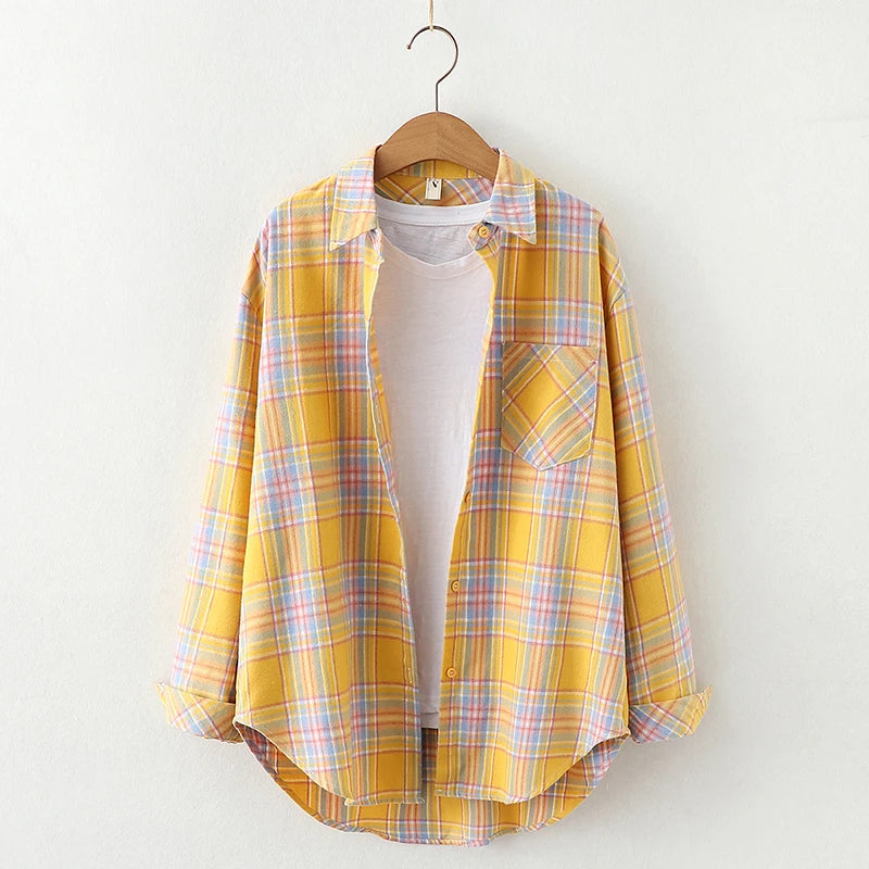 Chemise à Carreaux en Flanelle pour Femme - 10 Couleurs