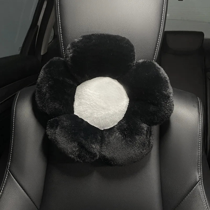 2x Oreillers de Voiture à Fleurs - Tête & Lombaires