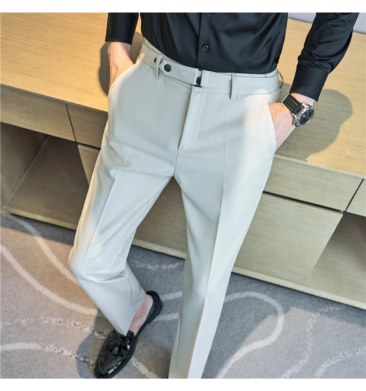 Pantalon tailleur ceinture à boucle pour Homme