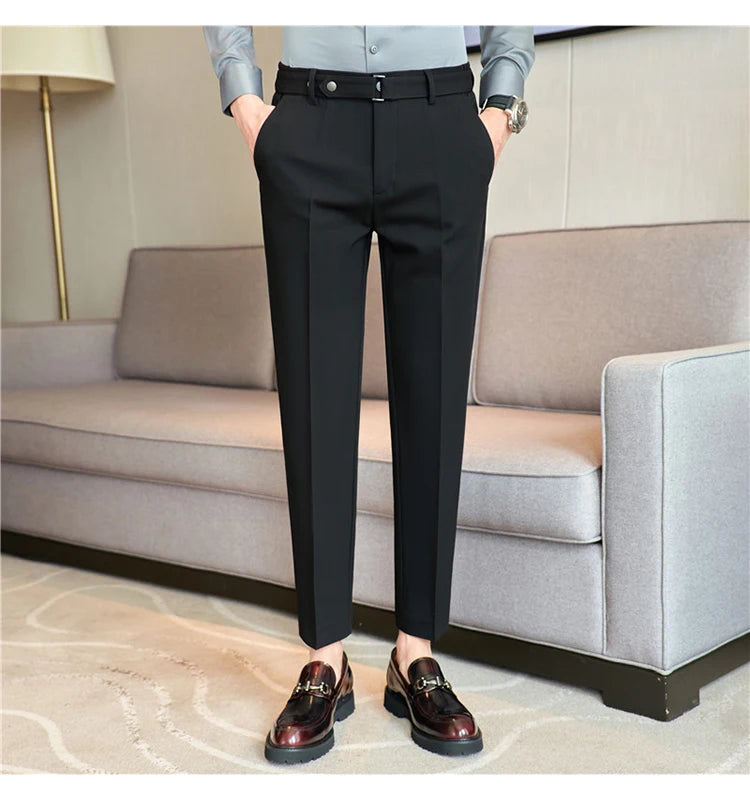 Pantalon tailleur ceinture à boucle pour Homme