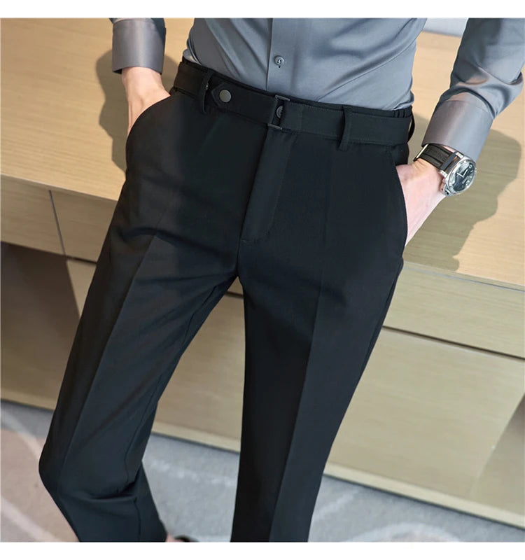 Pantalon tailleur ceinture à boucle pour Homme