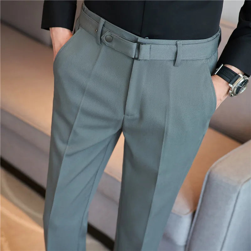 Pantalon tailleur ceinture à boucle pour Homme