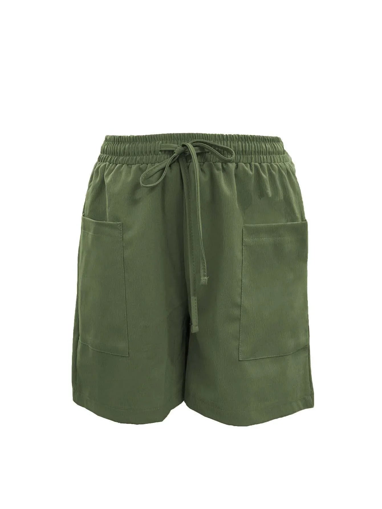 Short d'été taille haute avec poches — femme, coupe ample décontractée