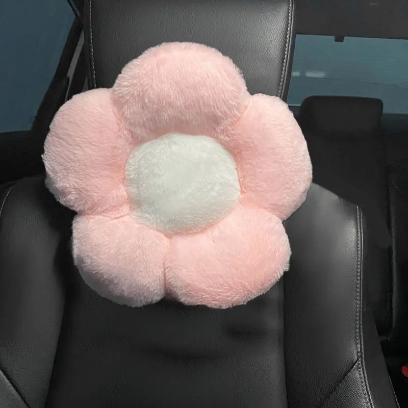 2x Oreillers de Voiture à Fleurs - Tête & Lombaires