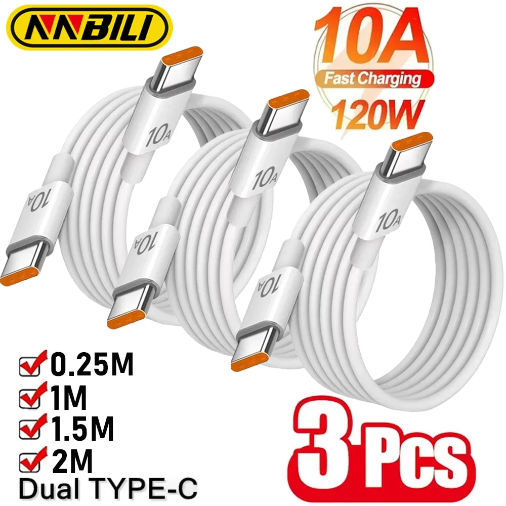 3X Câble de Charge Ultra-Rapide 120W Type-C