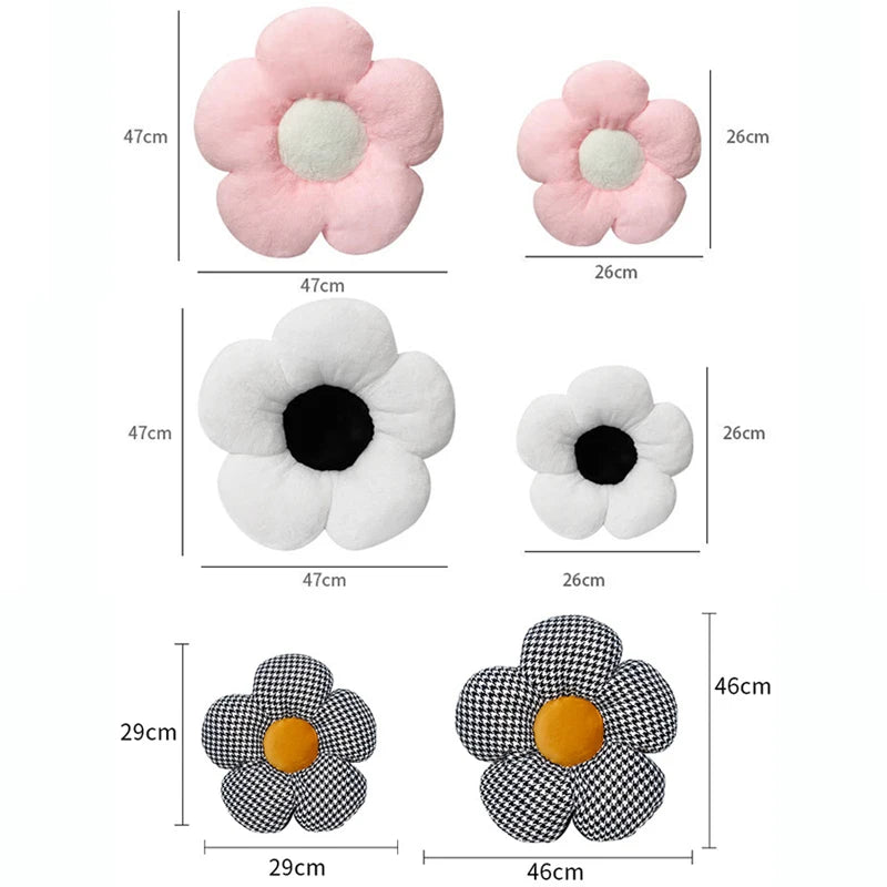 2x Oreillers de Voiture à Fleurs - Tête & Lombaires