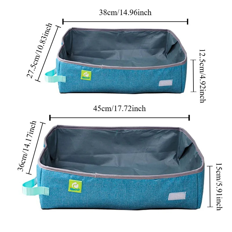 Bac à Litière de Voyage Pliable & Imperméable pour Chat