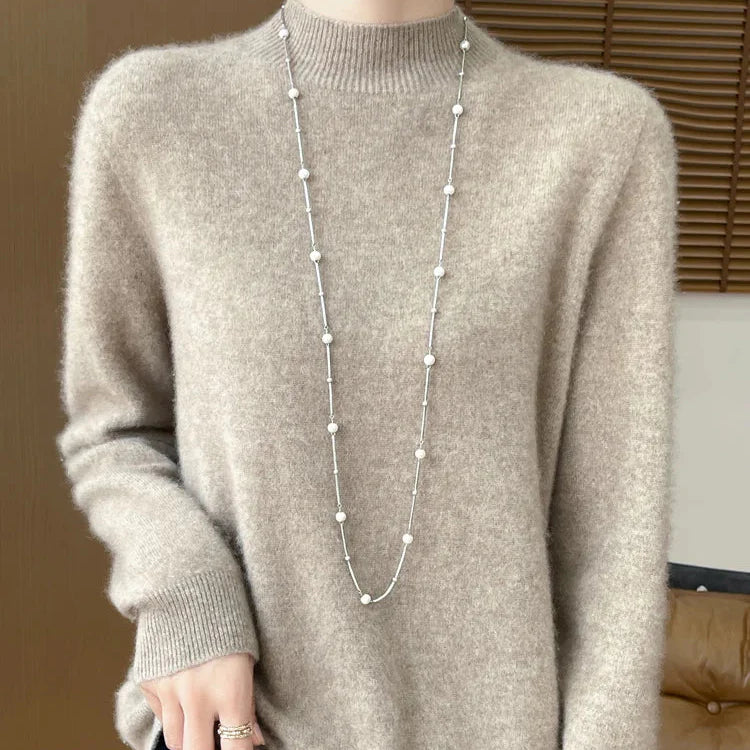 100% Merino Wool Funnel Neck Sweater - 14 Colors