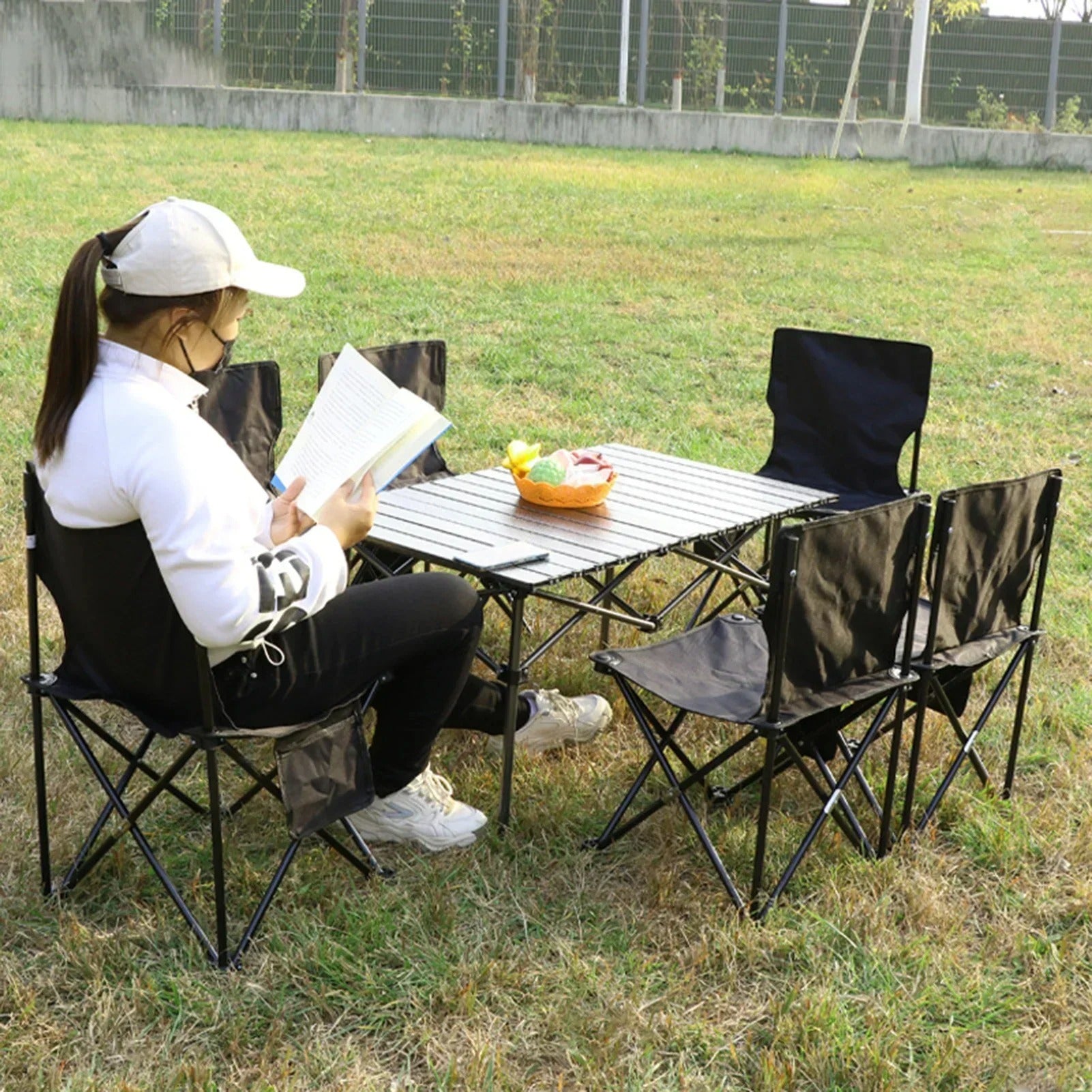 Chaise de Camping Pliable & Portable - Poche latérale