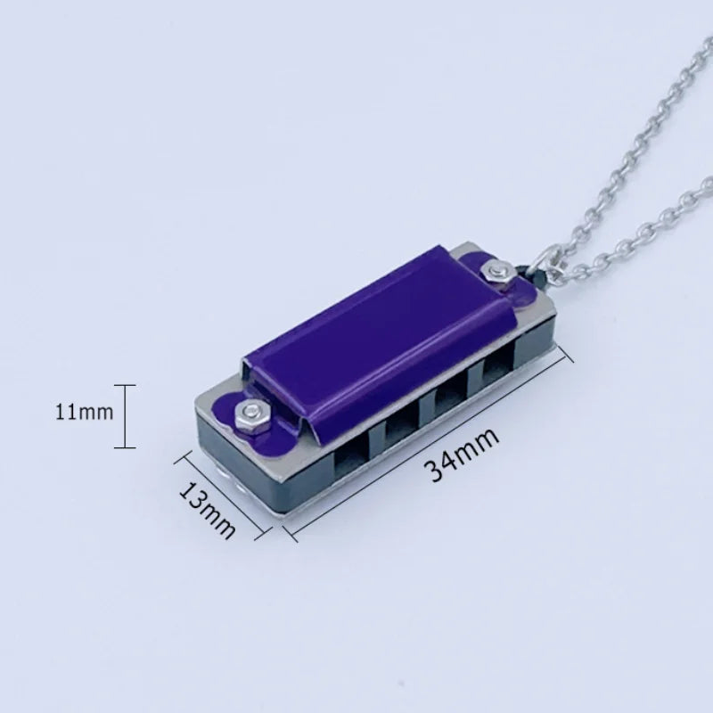 Collier Mini Harmonica à 4 trous et 8 tons - Idée Cadeau