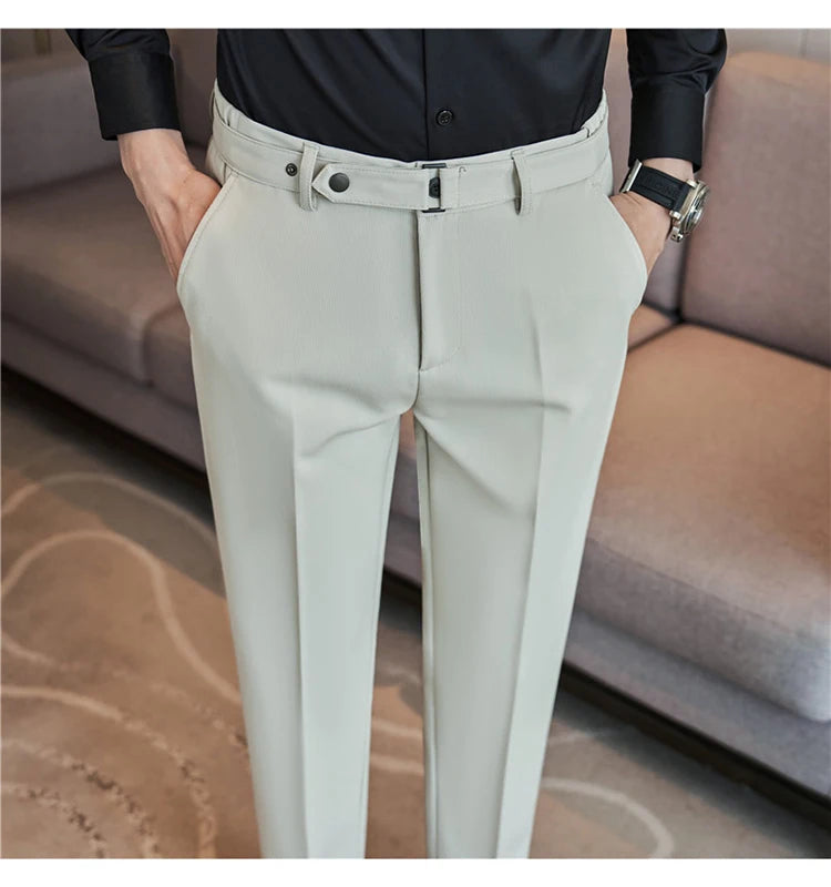 Pantalon tailleur ceinture à boucle pour Homme