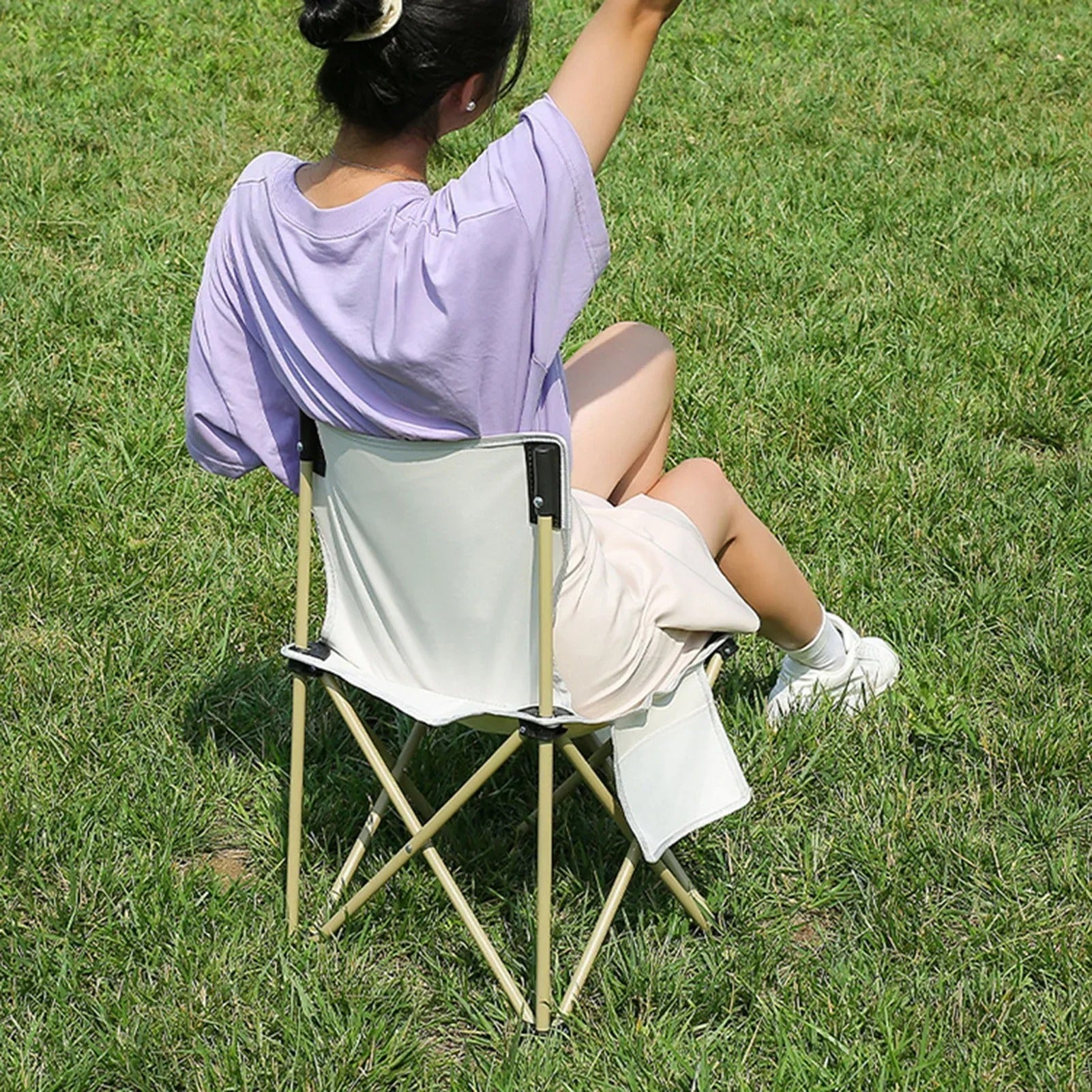 Chaise de Camping Pliable & Portable - Poche latérale