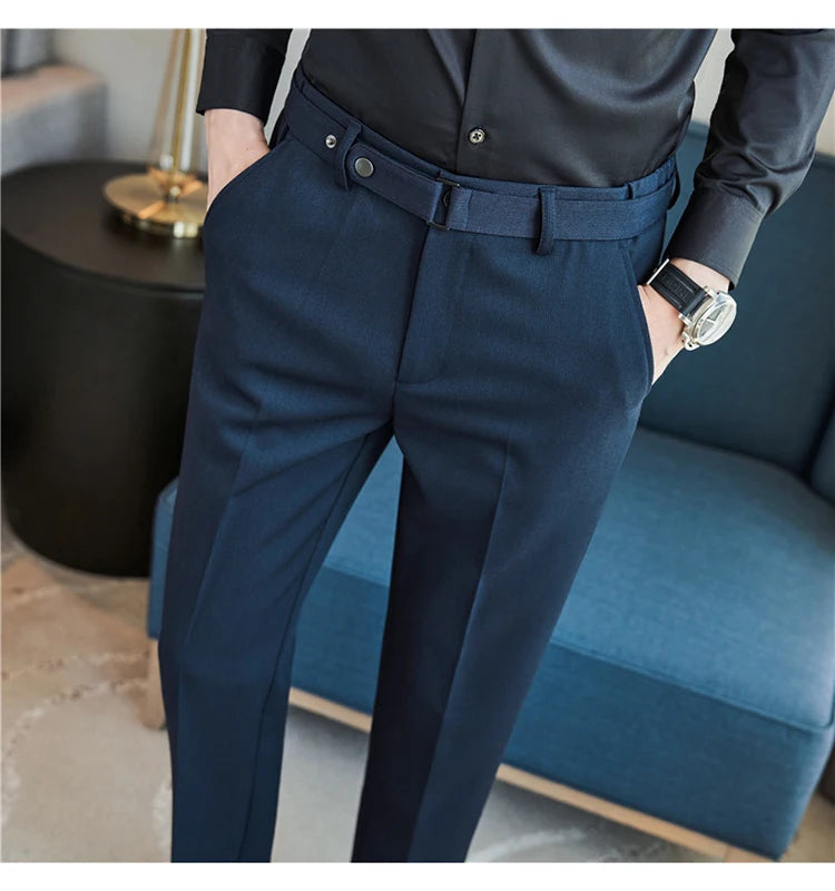 Pantalon tailleur ceinture à boucle pour Homme