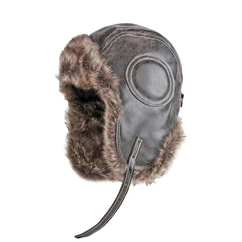 Chapka en Cuir PU intérieur fourrure