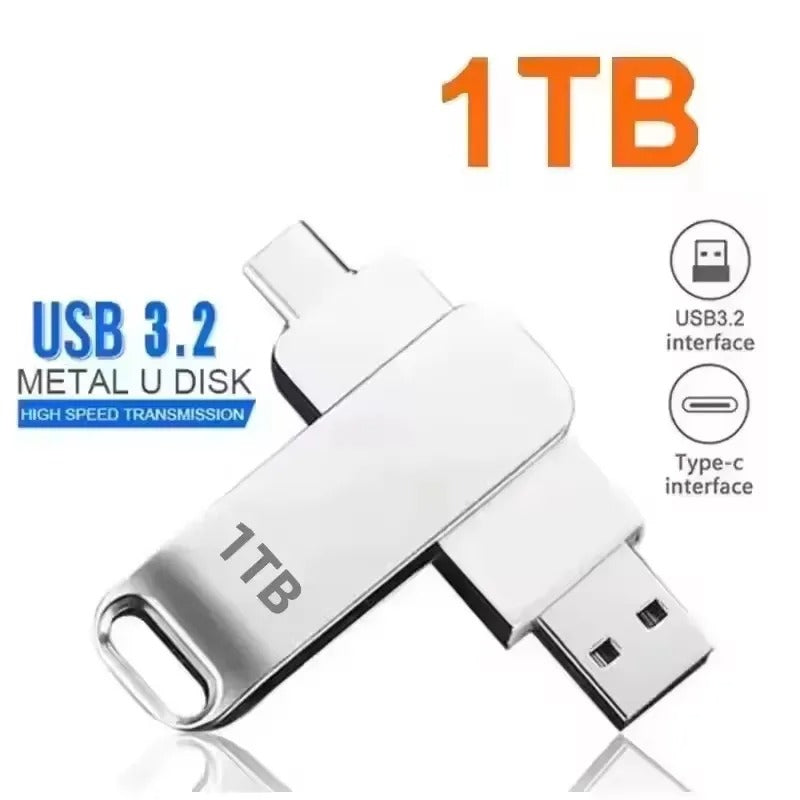Metal USB 3.2 Flash Drive up to 16TB - FREE Type-C Adapter