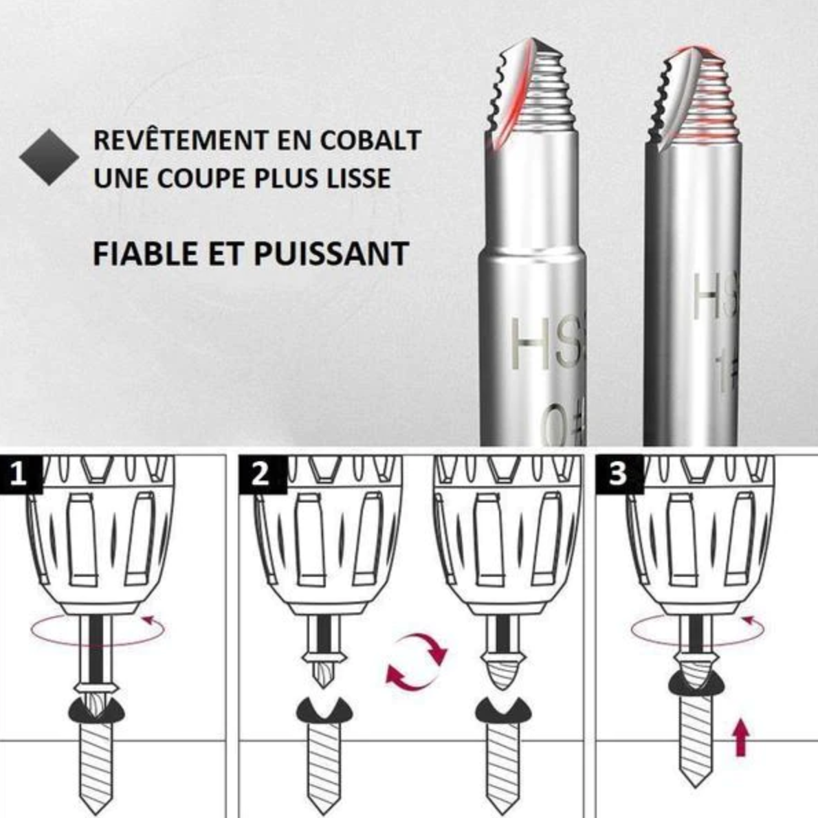 Extracteur de vis endommagées - Kit complet