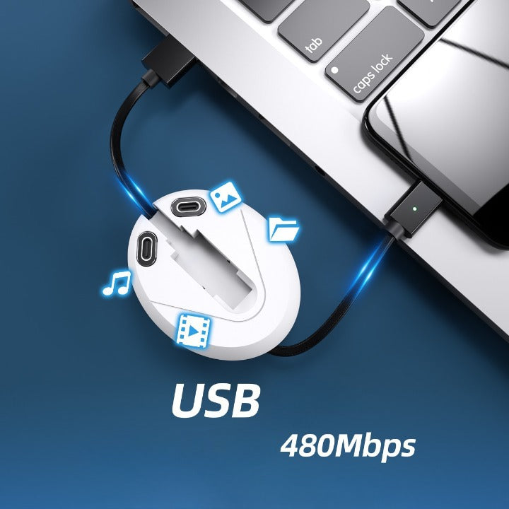 Cable rétractable 3 en 1