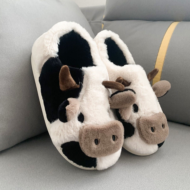 CUTE COW - Pantoufles chaudes et moelleuses