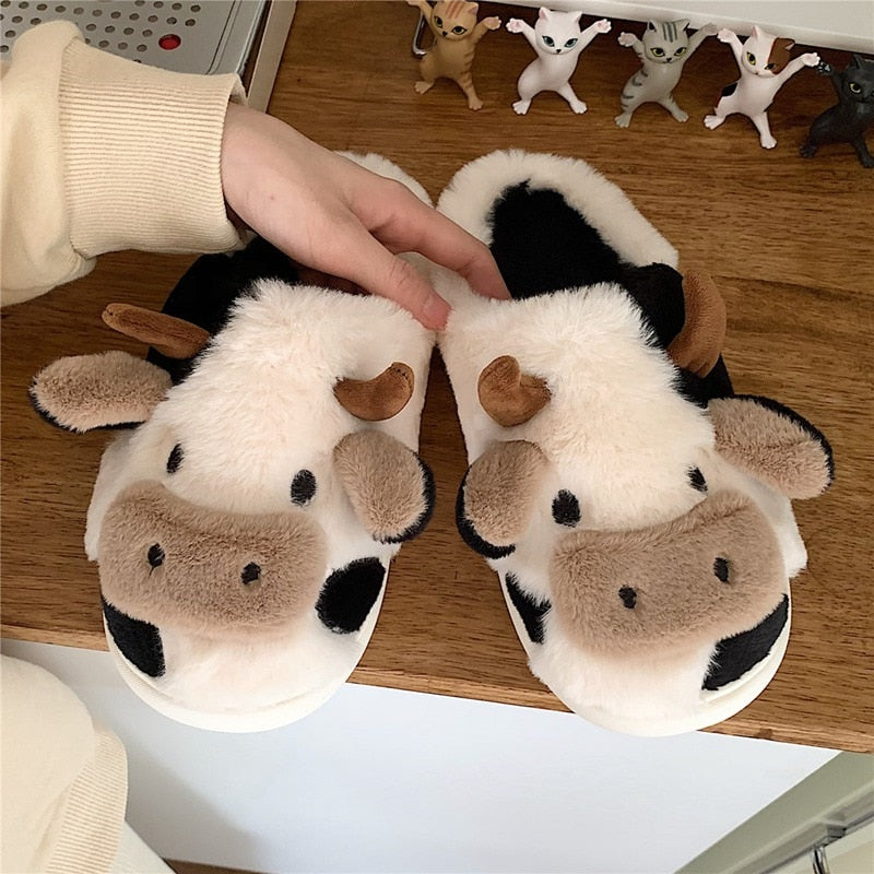 CUTE COW - Pantoufles chaudes et moelleuses