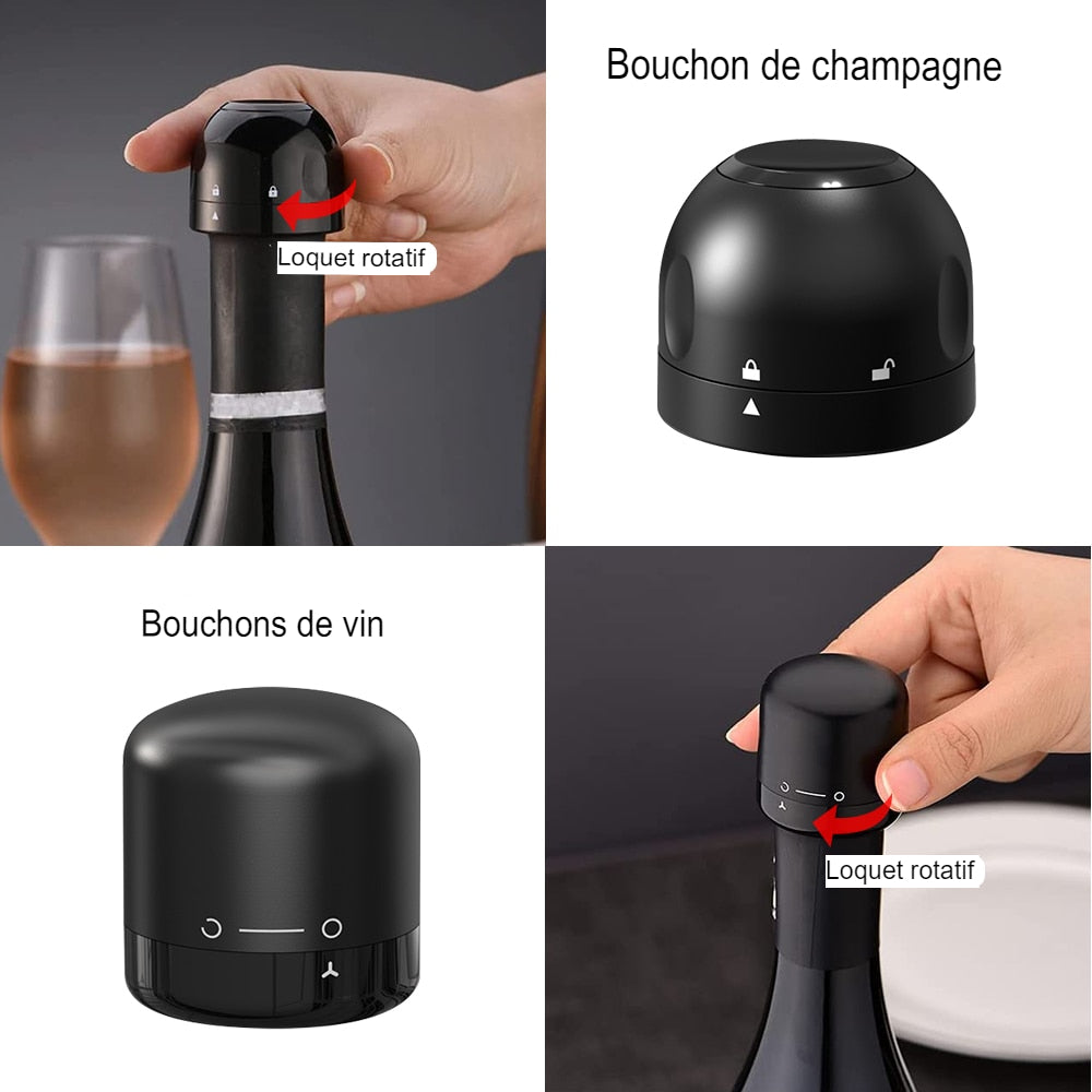4x Bouchon Hermétique pour Bouteille de Vin et Champagne