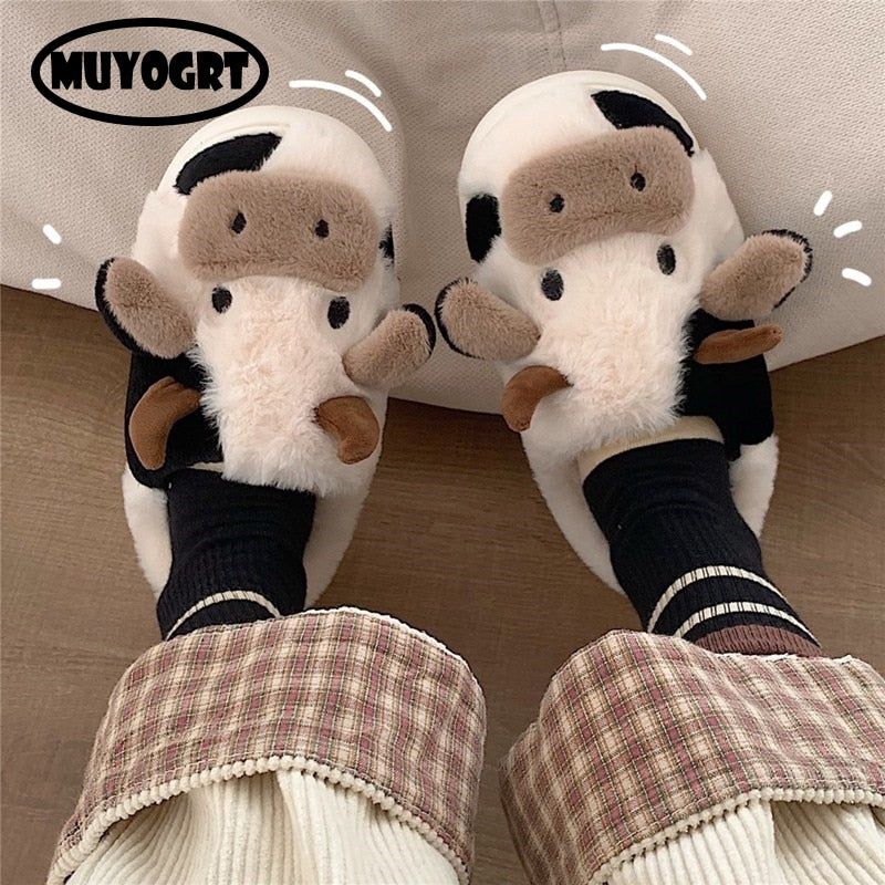 CUTE COW - Pantoufles chaudes et moelleuses