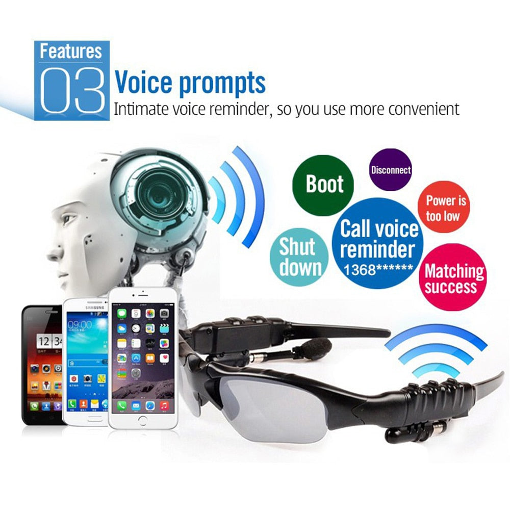 Lunettes de sport polarisée - Oreillette Bluetooth 2.0