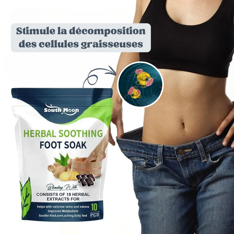 10x Capsules Bain de Pieds Lymphatiques 18 Plantes Naturelles
