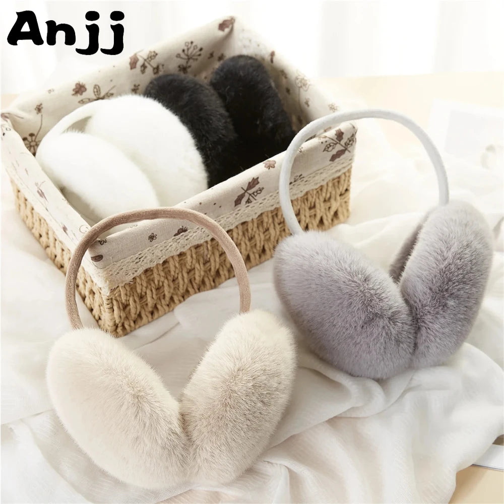 Cache-oreilles XL en fausses fourrure de lapin