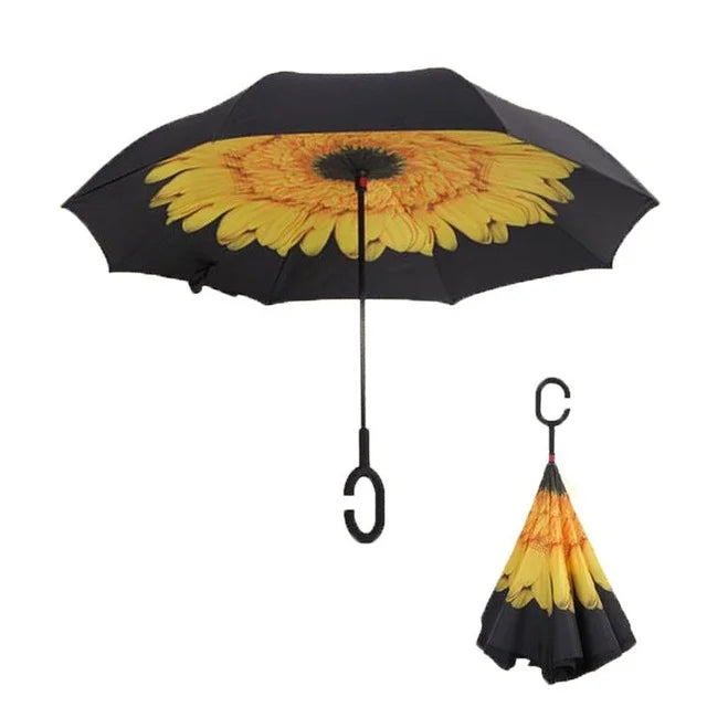 Parapluie à Ouverture Inversée - Résistant au Vent