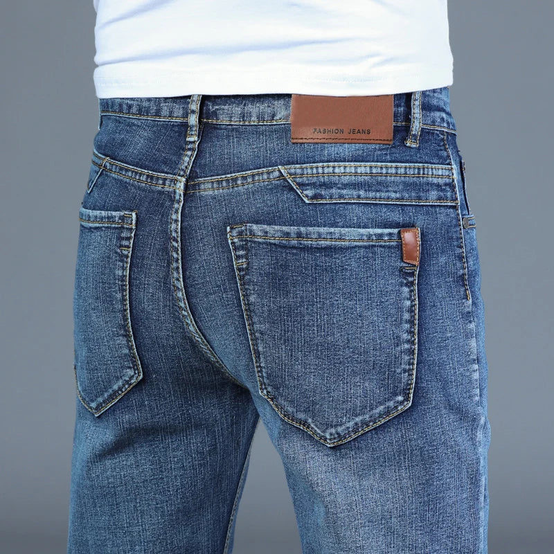 Jean en Denim Classique Coupe Droite pour Homme