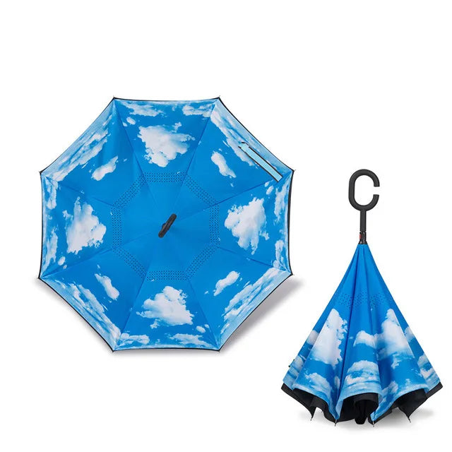 Parapluie à Ouverture Inversée - Résistant au Vent