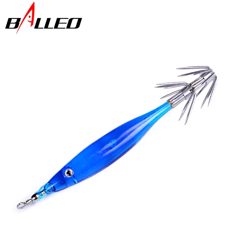 Lot de 10 Leurres de Pêche Balleo Imitation Calamar – 7 cm, 3,5 g, 5 Coloris – Hameçons en Acier au Carbone